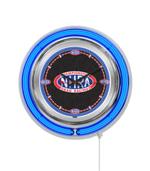 NHRA Drag Racing Officially Licensed Logo 15" Neon Clock with Blue Neon