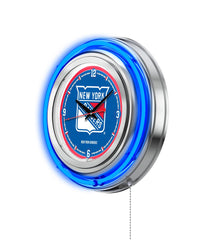 New York Rangers Officially Licensed Logo 15" Neon Clock Wall Decor