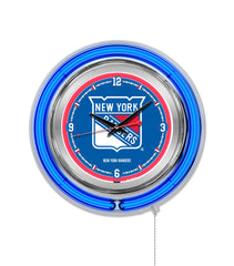New York Rangers Officially Licensed Logo 15" Neon Clock Wall Decor