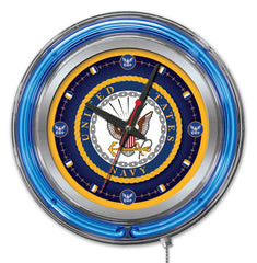 15" United States NavyNeon Clock