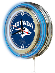 University of Nevada Wolf Pack Officially Licensed Logo 15" Neon Clock Hanging Wall Decor Side View