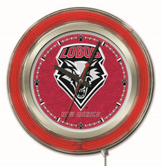 University of New Mexico Lobos Officially Licensed Logo 15" Neon Clock Hanging Wall Decor