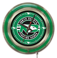 North Dakota Fighting Hawks Officially Licensed Logo 15" Neon Clock Wall Decor