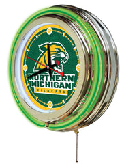 Northern Michigan University Wildcats Officially Licensed Logo 15" Neon Clock Hanging Wall Decor Side View