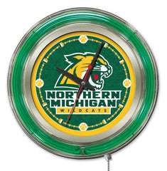 Northern Michigan University Wildcats Officially Licensed Logo 15" Neon Clock Hanging Wall Decor