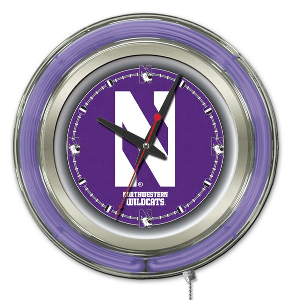 15" Northwestern Wildcats Neon Clock