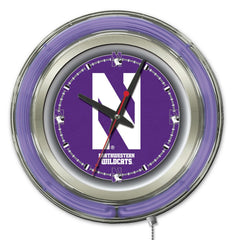 Northwestern Wildcats Officially Licensed Logo 15" Neon Clock Wall Decor