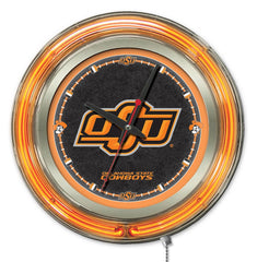 Oklahoma State University Cowboys Officially Licensed Logo 15" Neon Clock Wall Decor