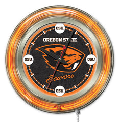 15" Oregon State Beavers Officially Licensed Logo Neon Clock Hanging Wall Decor