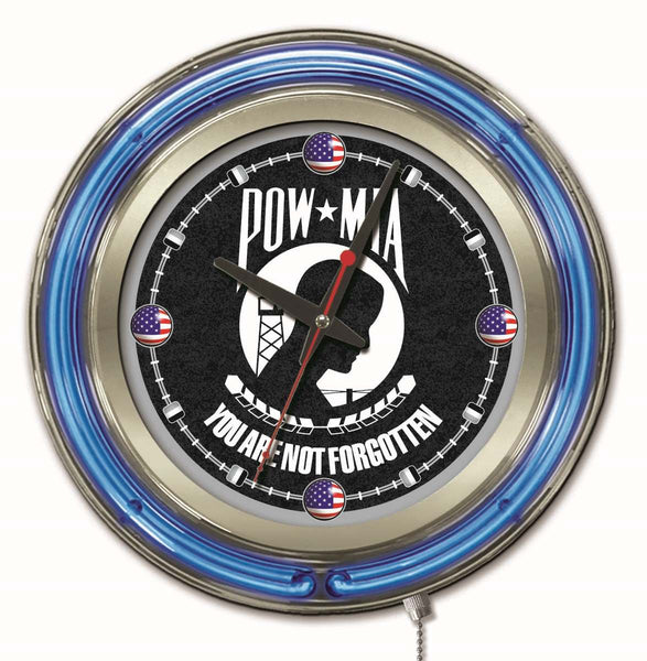 15" United States POW Neon Clock