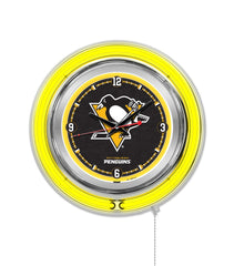 Pittsburgh Penguins Officially Licensed Logo 15" Neon Clock Hanging Wall Decor