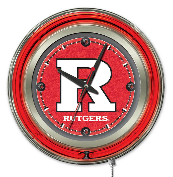 15" Rutgers Scarlet Knights Neon Clock