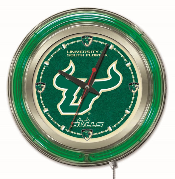 15" South Florida Neon Clock | USF Bulls Retro Neon Clock