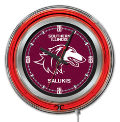 Southern Illinois University Salukis Officially Licensed Logo 15" Neon Clock Hanging Wall Decor