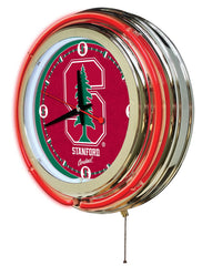 Stanford Cardinals Officially Licensed Logo 15" Neon Clock Hanging Wall Decor