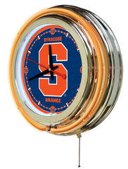 Syracuse Orange Officially Licensed Logo 15" Neon Clock Hanging Wall Decor