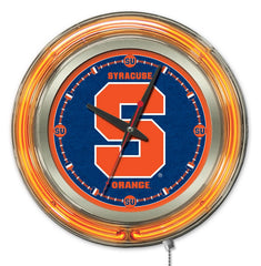 Syracuse Orange Officially Licensed Logo 15" Neon Clock Hanging Wall Decor