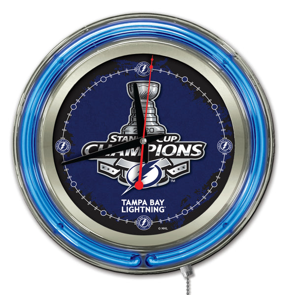15" Tampa Bay Lightning Stanley Cup Neon Clock