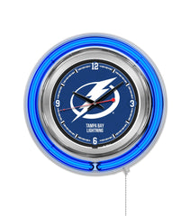 Tampa Bay Lightning Officially Licensed Logo 15" Neon Clock Hanging Wall Decor