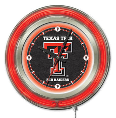Texas Tech Red Raiders Officially Licensed Logo 15" Neon Clock Hanging Wall Decor