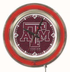 Texas A&M Aggies Officially Licensed Logo 15" Neon Clock Hanging Wall Decor