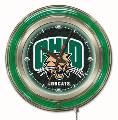 Ohio University Bobcats Officially Licensed Logo 15" Neon Clock Hanging Wall Decor
