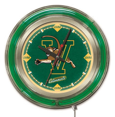 Vermont Catamounts Officially Licensed Logo 15" Neon Clock Hanging Wall Decor