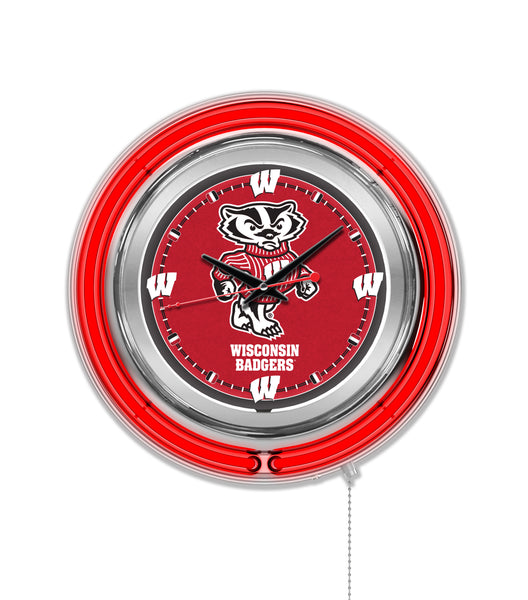 15" University of Wisconsin Badgers Neon Clock