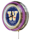 15" Washington Huskies Neon Clock