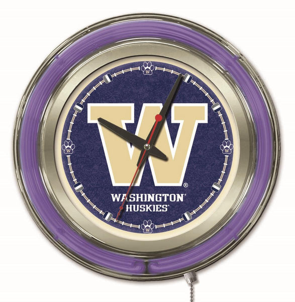 15" Washington Huskies Neon Clock