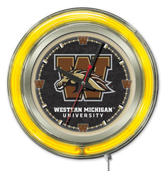 Western Michigan University Broncos Officially Licensed Logo 15" Neon Clock Hanging Wall Decor