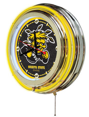 Wichita State Shockers Officially Licensed Logo 15" Neon Clock Hanging Wall Decor