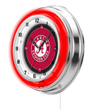 19" Alabama Crimson Roll Tide Neon Clock