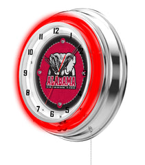 19" Alabama Crimson Tide Elephant Retro Neon Clock Man Cave Decor