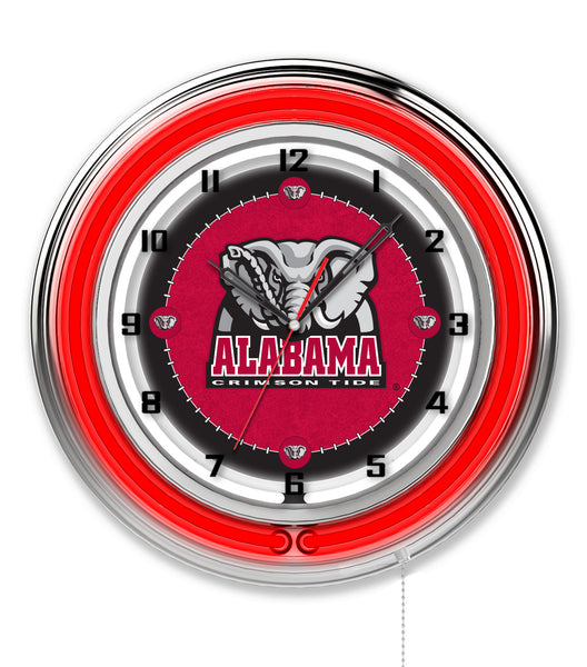 Alabama Neon Clock 19" | Crimson Tide Elephant Retro Clock