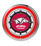 19" Arkansas Razorbacks Neon Clock