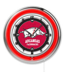 19" Arkansas Razorbacks Officially Licensed Logo Neon Wall Clock