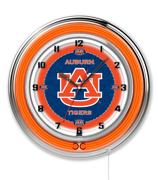 19" Auburn Tigers Neon Clock