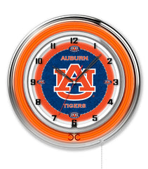 Auburn University Officially Licensed Logo Neon Clock