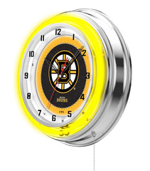 19" Boston Bruins Officially Licensed Logo Neon Clock Wall Decor