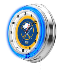 19" Buffalo Sabres Officially Licensed Logo Neon Clock Wall Decor