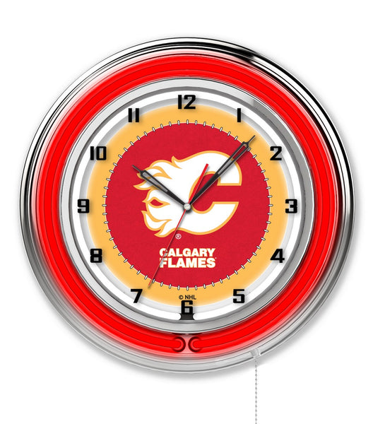 19" Calgary Flames Neon Clock