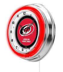 19" Carolina Hurricanes Officially Licensed Logo Neon Clock Wall Decor