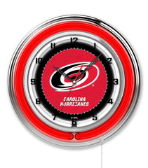 19" Carolina Hurricanes Officially Licensed Logo Neon Clock Wall Decor