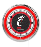 19" Cincinnati Bearcats Neon Clock