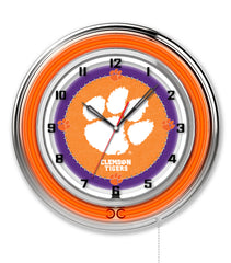 Clemson University officially Licensed Logo Neon Clock Wall Decor
