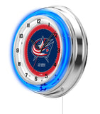 19" Columbus Blue Jackets Neon Clock