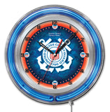 19" United States Coast Guard Neon Clock