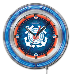 19" United States Coast Guard Officially Licensed Logo Neon Clock