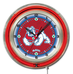 Fresno State University Bulldogs Officially Licensed Logo Neon Clock Wall Decor